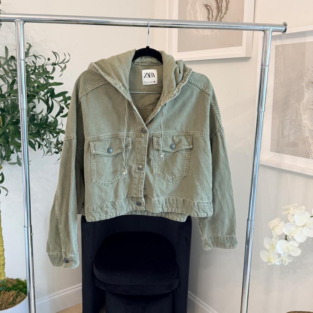 Zara Cropped Hooded Jacket